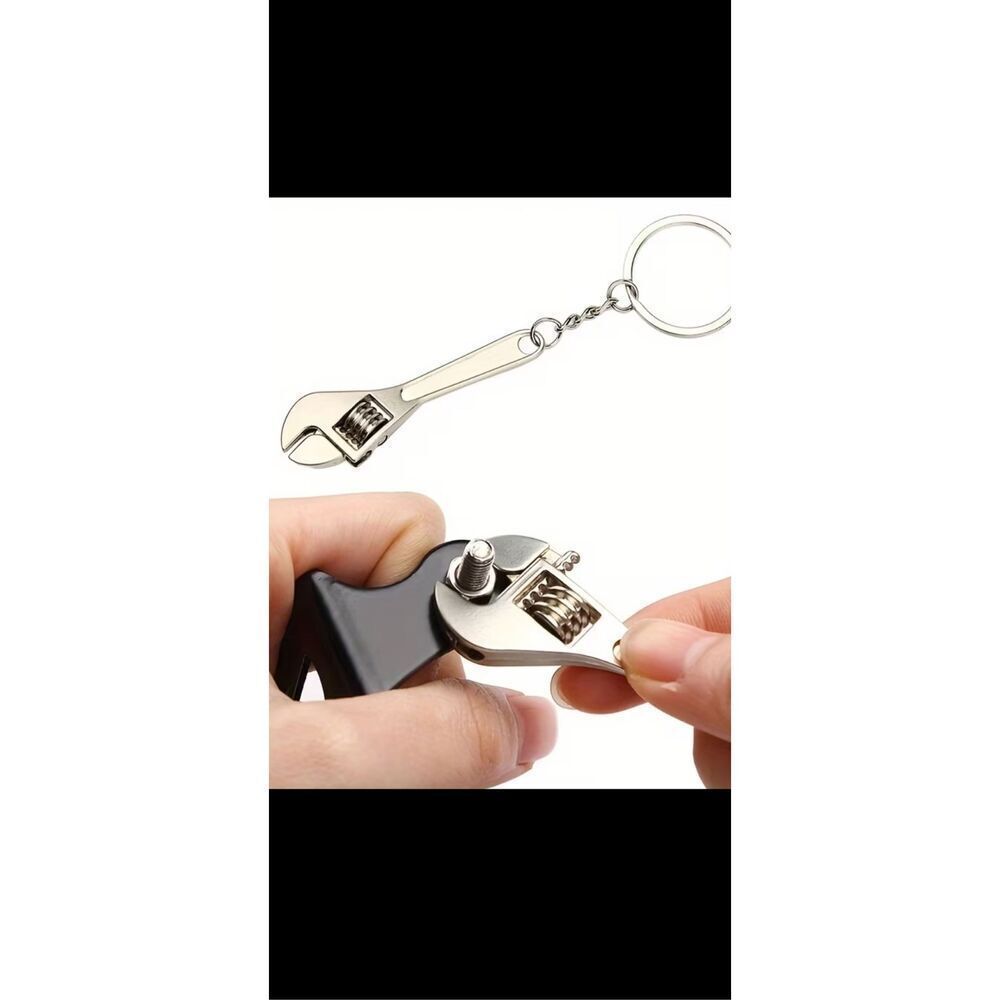 Mini Adjustable Wrench Keychain Tool Key Ring Gift